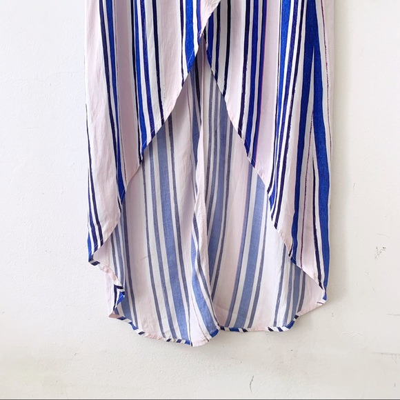 ASTR ✨🌈 High Low Striped Wrap Dress - Picture 5 of 8
